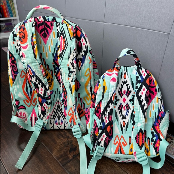 Vera Bradley Pueblo Backpack Laptop Bag Size XL Full Size and Mini Purse Set - Picture 2 of 12